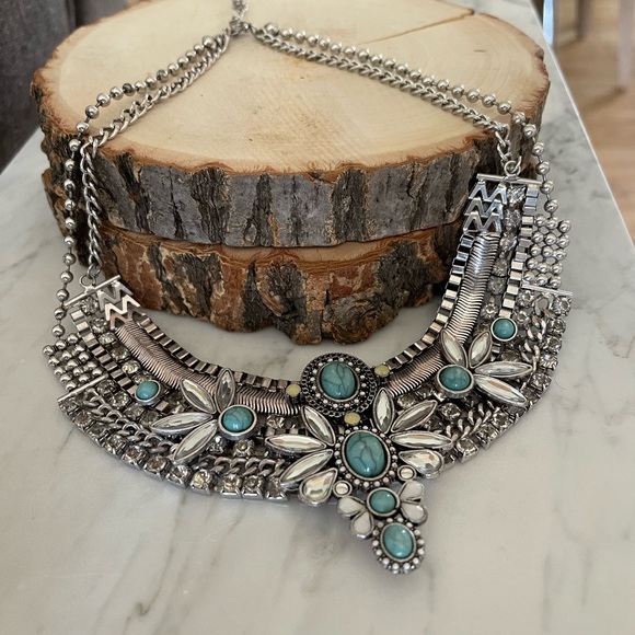 Bohemian Chunky Layered Statement Necklace - Picture 2 of 2